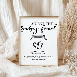 Svart Modern Enkel Skript Baby Gissa Baby Mat Poster