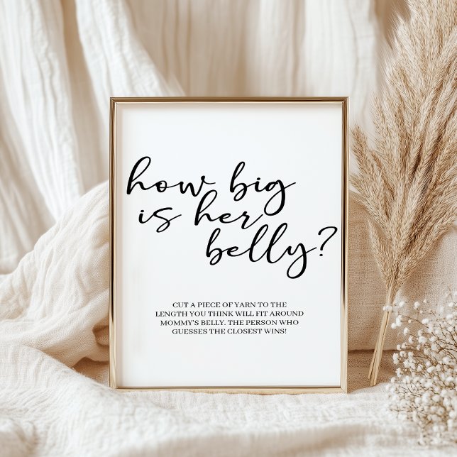 Svart Modern Enkel Skript Baby Shower Spel Poster (Skapare uppladdad)