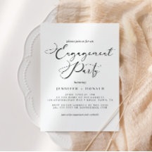 Svart Modern Enkel Skript Bröllop Engagemang