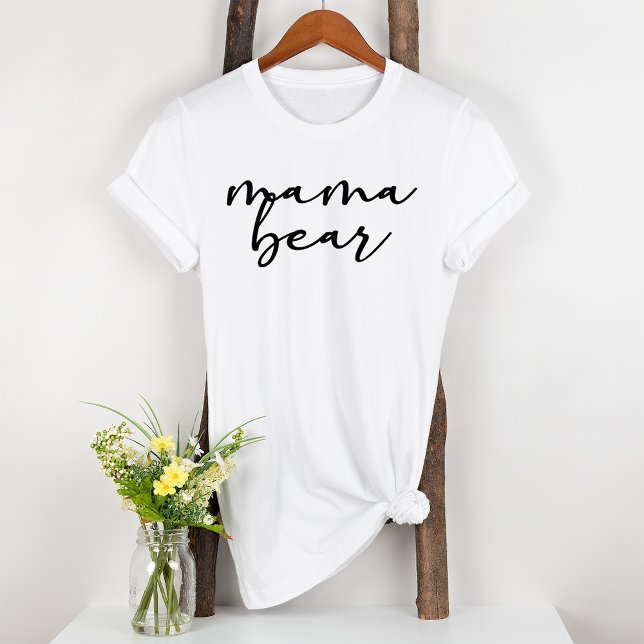 Svart Modern Enkel Skript Graviditet Mama Björn T Shirt (Skapare uppladdad)