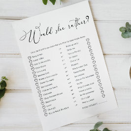 Svart, modern, enkel skriptmatch skulle hon hellre