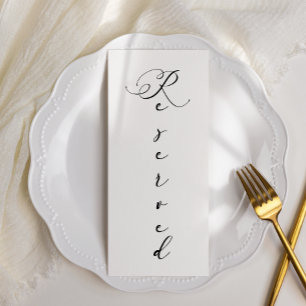 Svart, modern, enkel skriptreserverad plats meny