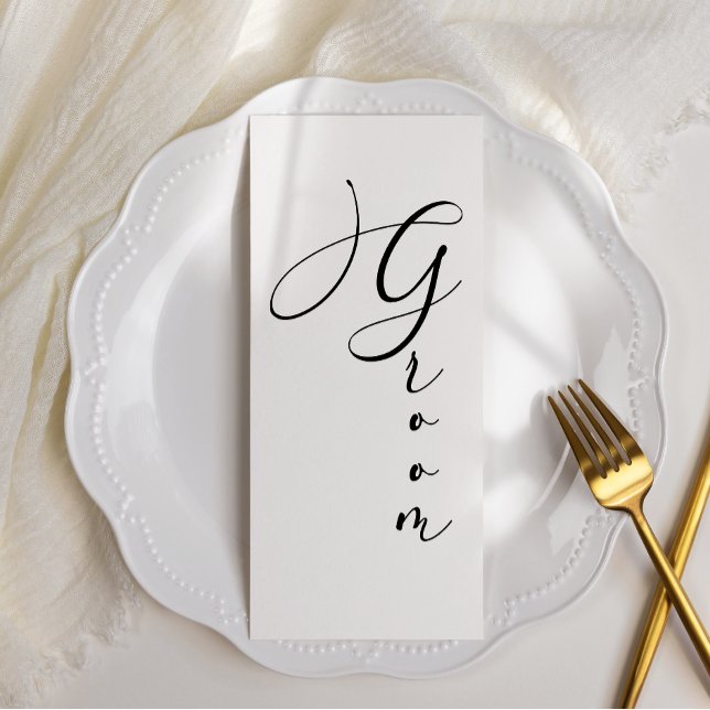 Svart, modern, enkel skriptreserverad plats meny (Skapare uppladdad)