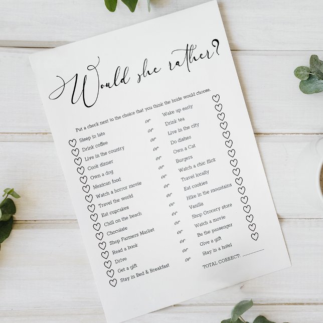 Svart Modern Enkel Skriptspel Skulle Hon Hellre (Skapare uppladdad)