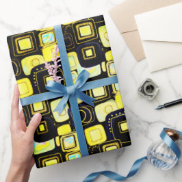 Svart | Modern Faux Glitter & Opal Wrapping Papper Presentpapper