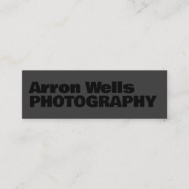 Svart, modern, fetstil QR-kod Mini Visitkort