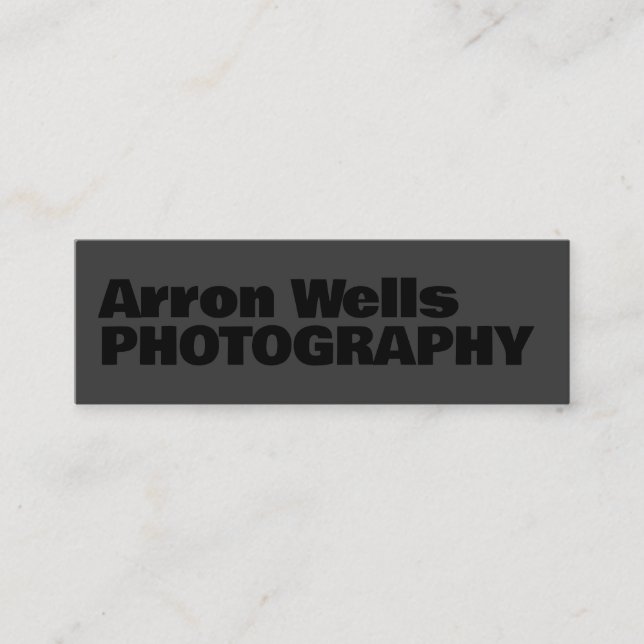 Svart, modern, fetstil QR-kod Mini Visitkort (Framsida)