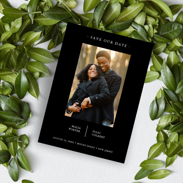Svart Modern Finare-minimalistiskt foto par Bröllo Spara Datumet (Skapare uppladdad)