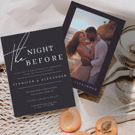 Svart Modern Foto Övningsmiddag Natt Inbjudningar