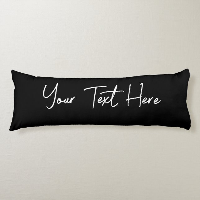Svart, modern, handskriven Anpassningsbar Kroppskudde (Framsidan)