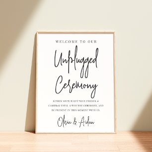 Svart Modern handskriven Ceremonisk signatur uta Poster