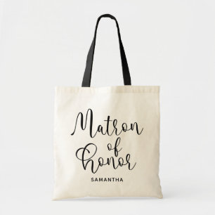 Svart Modern kalligrafi Matron of Honor Tygkasse
