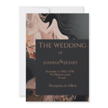 Svart Modern Marble struktur inbjudan