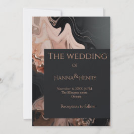 Svart Modern Marble struktur inbjudan