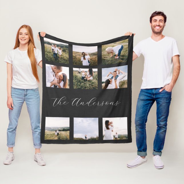 Svart modern minimal contemporary enkel 9 foto f fleecefilt (På plats)