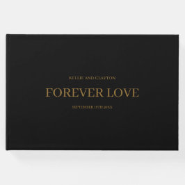 Svart, modern, minimalistisk Bröllop-gäst Bok