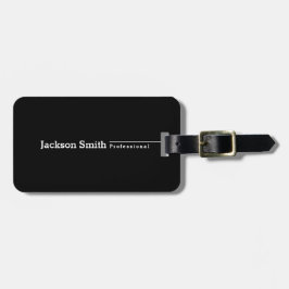 Svart modern minimalistisk personlig namn bagagebricka