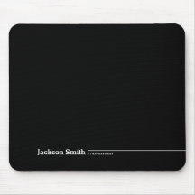 Svart modern minimalistisk personlig namn mus pa