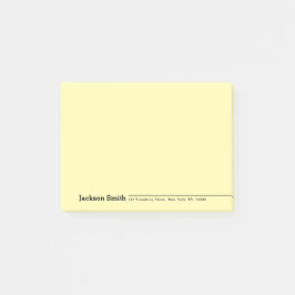 Svart modern minimalistisk personlig namn post-it block
