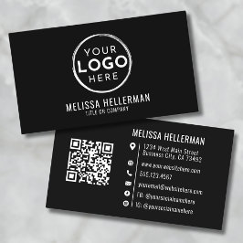 Svart Modern Minimalistisk Professionell Logotyp Q Visitkort