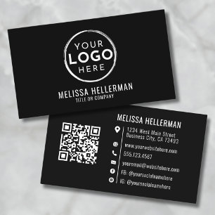 Svart Modern Minimalistisk Professionell Logotyp Q Visitkort