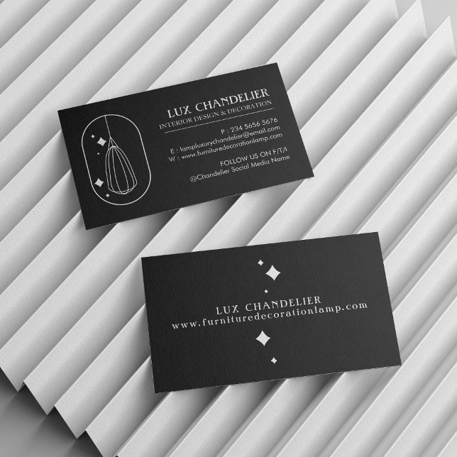 Svart Modern Möbel Dekoration Taklampa Lampa Visitkort (Black Modern Furniture Decoration Chandelier Lamp Business Card)