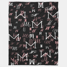 svart modern monogrammet