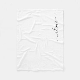 Svart modern monogramnamn fleecefilt