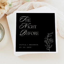 Svart modern natt före repetitionsmiddagen Bröllop Pappersservett
