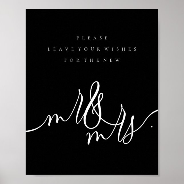 Svart Modern Ny Herr och Fru Poster (Framsidan)