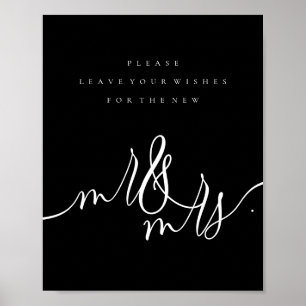 Svart Modern Ny Herr och Fru Poster