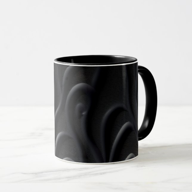 Svart modern och fantasi struktur Kaffe koppar (Framsida höger)