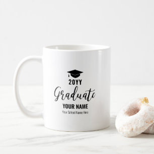 Svart Modern personlig present till studenter Mu Kaffemugg