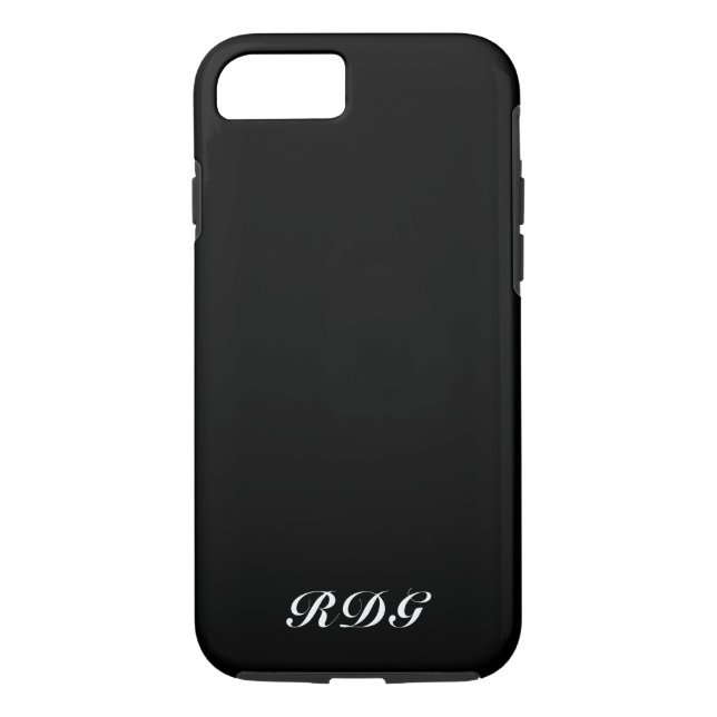 Svart modern Professionell med vitt monogram Case-Mate iPhone Skal (Baksida)