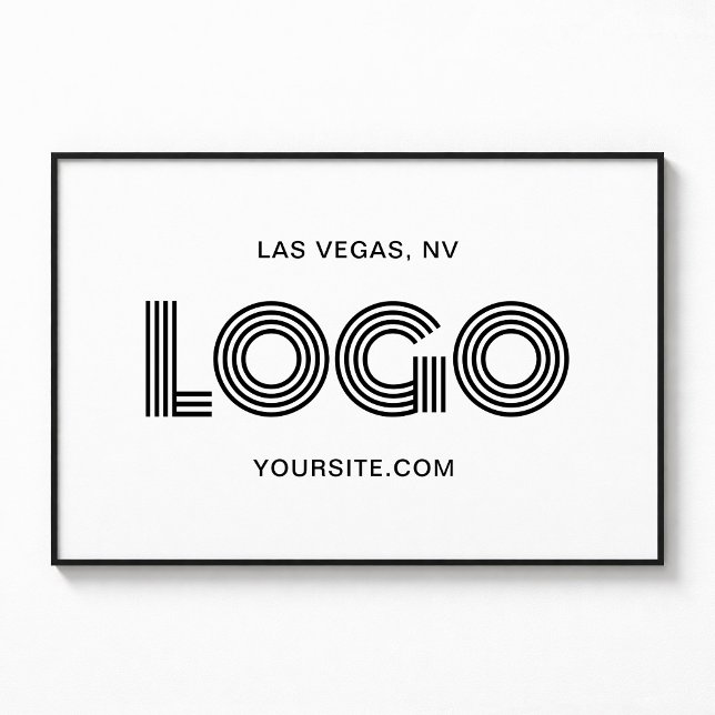 Svart Modern Rektangulär Logo Poster (White and Black Modern Rectangular Logo Poster)