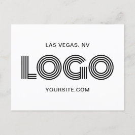 Svart Modern Rektangulär Logo Vykort