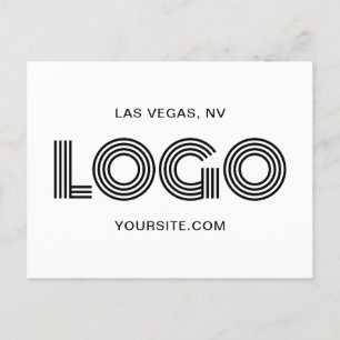 Svart Modern Rektangulär Logo Vykort