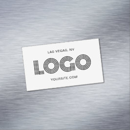 Svart Modern Rektangulär Logotyp Kampanj Magnetiska Visitkort