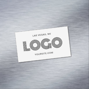 Svart Modern Rektangulär Logotyp Kampanj Magnetiska Visitkort
