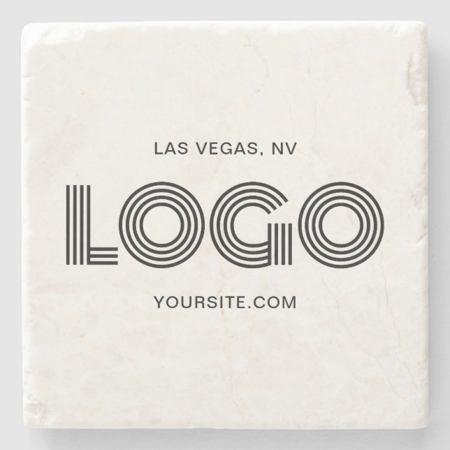 Svart modern rektangulär Logotyp Promo Stenunderlägg (Framsidan)