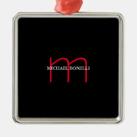 Svart, modern röd monogram-professionell