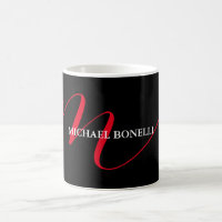 Svart, modern röd monogram-professionell