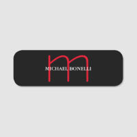 Svart, modern röd monogram-professionell