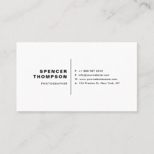 Svart modern Sans Serif Typography-minimalist Visitkort