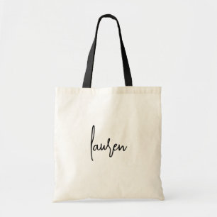 Svart Modern Script Namn Möhippa Gift Tygkasse