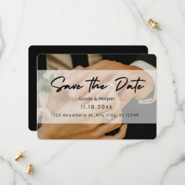 Svart modern Spara datumkortsinbjudan Spara Datumet