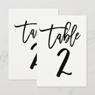 Svart modern trendy script tabellnummer 2