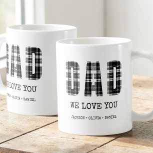Svart Modern Typografi Barn Namn Pappa Vi Älskar D Kaffemugg