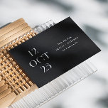 Svart modern typografi, minimalistisk bild bröllop spara datumet<br><div class="desc">Svart modern typografi,  minimalistisk bröllop spara datum med foto på baksidan. Kontakta mig om du behöver fler artiklar.</div>