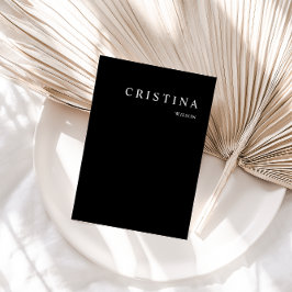 Svart, modernt, minimalistiskt Bord-gästkort